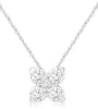 ESTATE .37CT DIAMOND 14K WHITE GOLD ROUND 5 STONE FLOWER SQUARE FLOATING PENDANT
