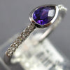 .41CT DIAMOND & AAA AMETHYST 14KT WHITE GOLD PEAR SHAPE & ROUND BEZEL LOVE RING