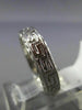 ESTATE 18KT WHITE GOLD 3D GREEK KEY FILIGREE WEDDING ANNIVERSARY RING #1516