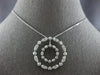 LARGE 1.25CT DIAMOND 14K WHITE GOLD CIRCLE OF LIFE FLORAL FLOATING PENDANT 27864