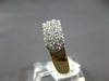 WIDE .95CT DIAMOND 14KT YELLOW GOLD 3D ROUND 3 ROW PAVE WEDDING ANNIVERSARY RING