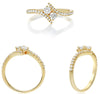 .45CT DIAMOND 14KT YELLOW GOLD 3D ROUND CLASSIC 3 STONE SEMI ETERNITY FUN RING