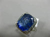 ESTATE EXTRA LARGE 12.25CT DIAMOND & AAA SAPPHIRE 14K WHITE GOLD ENGAGEMENT RING