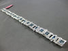 WIDE 8.28CT DIAMOND & AAA AQUAMARINE 18K WHITE GOLD 3D PRINCESS & ROUND BRACELET