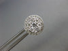 LARGE .77CT DIAMOND 18KT WHITE GOLD 3D ROUND CLUSTER HALO CLASSIC STUD EARRINGS