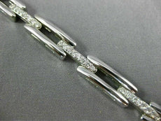 ANTIQUE 1.50CT DIAMOND 14K WHITE GOLD 3D CLASSIC PAVE BOX LINK BRACELET #18512
