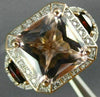 LARGE 4.82CT DIAMOND AAA MORGANITE & GARNET 14K ROSE 3D 3 STONE ENGAGEMENT RING
