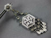 1.62CT WHITE & CHOCOLATE FANCY DIAMOND 14KT WHITE GOLD HEXAGON HANGING EARRINGS