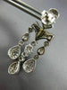 ESTATE LARGE 2.60CT DIAMOND 14K WHITE GOLD TEAR DROP CHANDELIER HANGING EARRINGS
