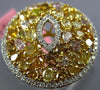 ESTATE LARGE GIA 4.22CT MULTI COLOR FANCY DIAMOND 18K 2 TONE GOLD CLUSTER RING