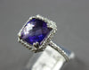 LARGE 2.5CT DIAMOND & AAA AMETHYST 14K WHITE GOLD 3D SQUARE HALO ENGAGEMENT RING