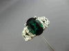 ESTATE LARGE 2.7CT DIAMOND & AAA GREEN TOURMALINE 14K WHITE GOLD ENGAGEMENT RING