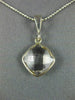 ESTATE AAA CRYSTAL 14KT WHITE GOLD 3D CLASSIC BEZEL CUSHION PENDANT