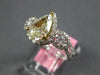 LARGE 2.21CT WHITE & FANCY YELLOW DIAMOND 18KT 2 TONE GOLD HALO ENGAGEMENT RING
