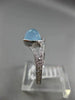 WIDE 1.35CT DIAMOND & AAA CABOCHON AQUAMARINE 18KT WHITE GOLD TRILLION LOVE RING