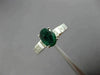 ESTATE 1.02CT DIAMOND & AAA EMERALD 14KT WHITE GOLD OVAL ENGAGEMENT RING #25511