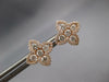 ESTATE LARGE .90CT DIAMOND 14KT ROSE GOLD 3D 4 LEAF CLOVER FLOWER STUD EARRINGS