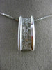 ESTATE .50CT DIAMOND 14K WHITE GOLD INVISIBLE RECTANGULAR FLOATING PENDANT 14104
