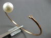 .06CT DIAMOND & AAA SOUTH SEA PEARL 14K ROSE GOLD FLEXIBLE FUN BANGLE BRACELET