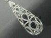 ANTIQUE 3.03C DIAMOND 18KT WHITE GOLD LONG FILIGREE DOME HANGING EARRINGS E00900