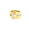 ESTATE WIDE .29CT DIAMOND 18KT WHITE & YELLOW GOLD 3D MATTE & SHINY CROSS RING