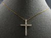 ESTATE LARGE .70CT DIAMOND 14K YELLOW GOLD CLASSIC CROSS FLOATING PENDANT #27658