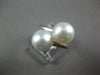 ESTATE AAA SOUTH SEA PEARL 14KT WHITE GOLD 3D CLASSIC CRISS CROSS LOVE RING