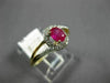 ESTATE .58CT DIAMOND & AAA RUBY 14K YELLOW GOLD 3D LOVE KNOT FRIENDSHIP FUN RING