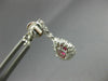ESTATE 2.12CT DIAMOND & AAA RUBY 18K WHITE GOLD TEAR DROP ROUND HANGING EARRINGS