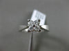 ESTATE WIDE .03CT DIAMOND 14K WHITE GOLD 3D FLORAL 4 STONE LUCIDA ENGAGMENT RING