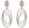 LARGE 1.91CT DIAMOND 14KT ROSE GOLD 3D MULTI OVAL CLIP ON FUN HANGING EARRINGS