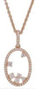 ESTATE 0.26CT DIAMOND 14KT ROSE GOLD 3D CLASSIC OVAL FLOATING PENDANT