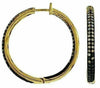 ESTATE 1.74CT WHITE & BLACK & CHOCOLATE FANCY DIAMOND 14KT YELLOW GOLD EARRINGS