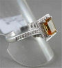 ESTATE WIDE 1.75CTW AAA CITRINE & DIAMOND 14KT WHITE GOLD RING