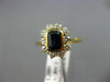 ESTATE 1.60CT DIAMOND & EMERALD CUT SAPPHIRE 18K YELLOW GOLD ENGAGEMENT RING 126