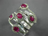 ESTATE LARGE 1.65CT DIAMOND & AAA RUBY 14K WHITE GOLD MULTI ROW ANNIVERSARY RING