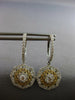 LARGE .83CT DIAMOND 14KT 2 TONE GOLD FILIGREE MILTI HEART STAR HANGING EARRINGS