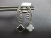ESTATE .14CT DIAMOND 14KT WHITE GOLD 3D FOUR LEAF CLOVER FUN HANGING EARRINGS