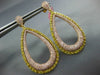 LARGE 4.97CT PINK & FANCY YELLOW DIAMOND 18K YELLOW & ROSE GOLD HANGING EARRINGS