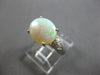 ESTATE 2.22CT DIAMOND & AAA OPAL PLATINUM 3D OVAL & ROUND ENGAGEMENT RING #28207