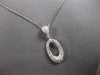 ESTATE .28CT DIAMOND 14KT WHITE GOLD 3D CLASSIC OPEN OVAL FUN FLOATING PENDANT