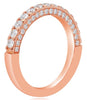 1.0CT DIAMOND 14K ROSE GOLD 3D 3 ROW SEMI ETERNITY SHARED PRONG ANNIVERSARY RING