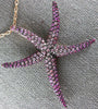 ESTATE EXTRA LARGE 3.75CT AAA PINK SAPPHIRE 18KT ROSE GOLD STAR FISH FUN PENDANT