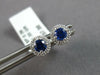 SMALL .51CT DIAMOND & AAA SAPPHIRE 14KT WHITE GOLD 3D ROUND FLOWER STUD EARRINGS