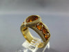 WIDE 2.38CT DIAMOND & AAA CITRINE 14KT YELLOW GOLD PEAR SHAPE & ROUND BEZEL RING