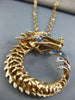 EXTRA LONG 5.90CT DIAMOND & AAA SAPPHIRE 18KT YELLOW & ROSE GOLD DRAGON PENDANT