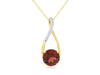 1.6CT DIAMOND & AAA GARNET 14KT YELLOW GOLD ROUND INFINITY LOVE FLOATING PENDANT