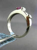 1.12CT ROUND DIAMOND & AAA TRILLION PINK SAPPHIRE 14K WHITE GOLD SEMI BEZEL RING