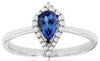 .52CT DIAMOND & AAA TANZANITE 14KT WHITE GOLD PEAR SHAPE & ROUND CROWN FUN RING