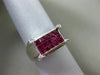 ESTATE WIDE 1.88CT DIAMOND & AAA RUBY 18KT WHITE GOLD ETOILE RECTANGLE MENS RING